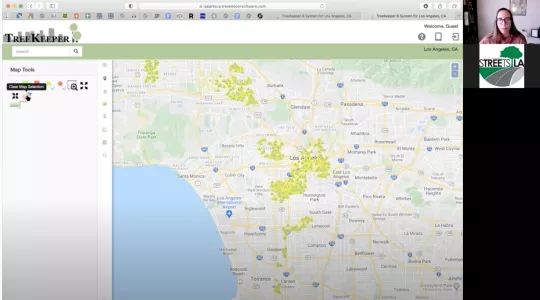 Screen shot of the TreeKeeper tree inventory platform