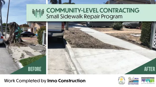 Work completed through Community-Level Contracting Sidewalk Repair Program