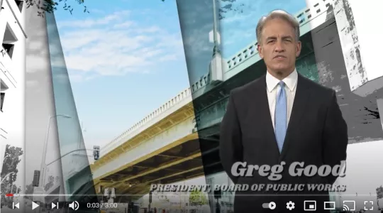 Screenshot of Public Works Week video on YouTube featuring Board of Works President Greg Good