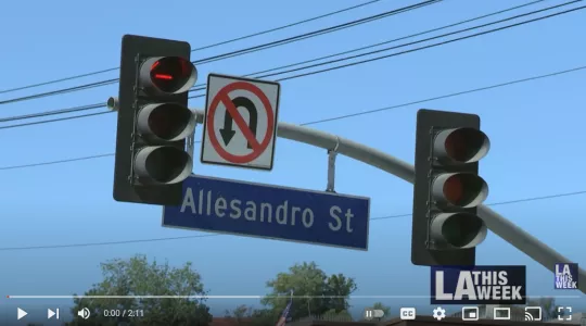 Screenshot of Channel 35 youtube video about Beautification of Allesandro/Glendale Median