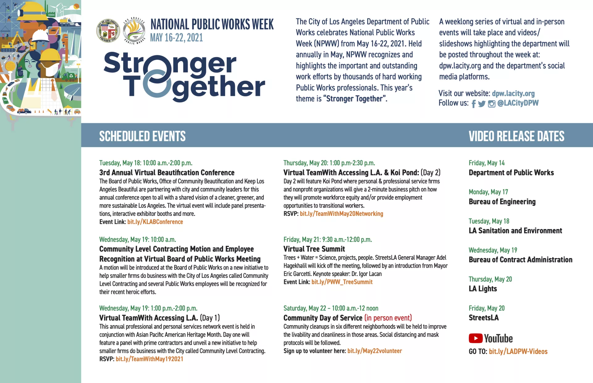 Public Works Week Events Flyer with schedule