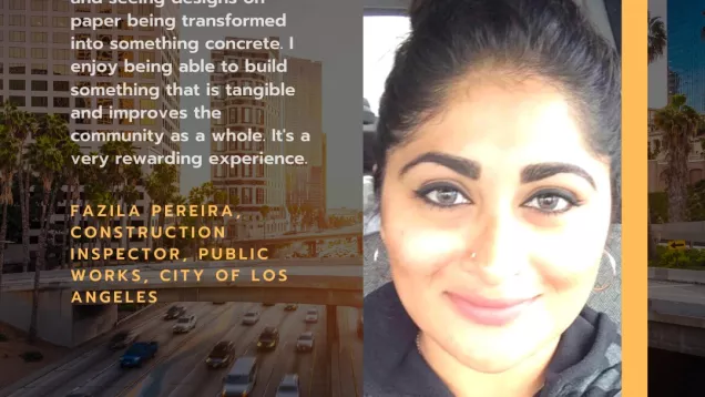 Women Build LA post with Faizila Pereira Construction Inspector with Bureau of Contract Administration
