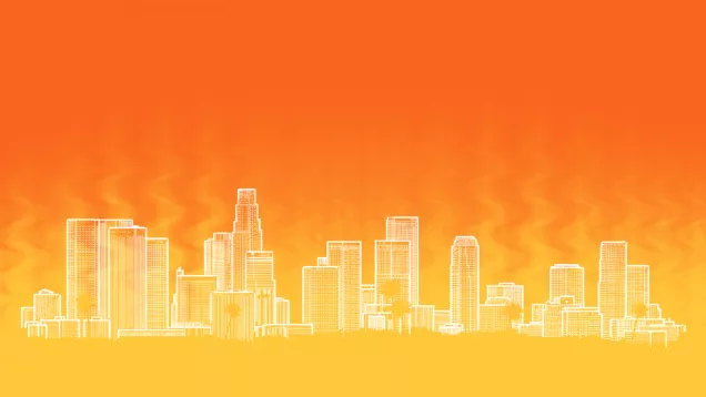 Orange city skyline