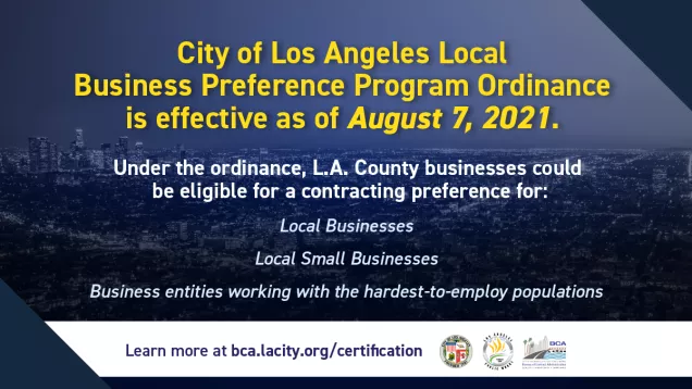 Info on updated Local Business Preference Program Ordinance